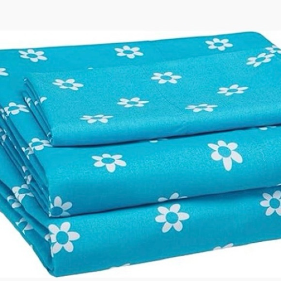 Microfibre sheet set twin size blue floral print BNIB - Picture 2 of 5
